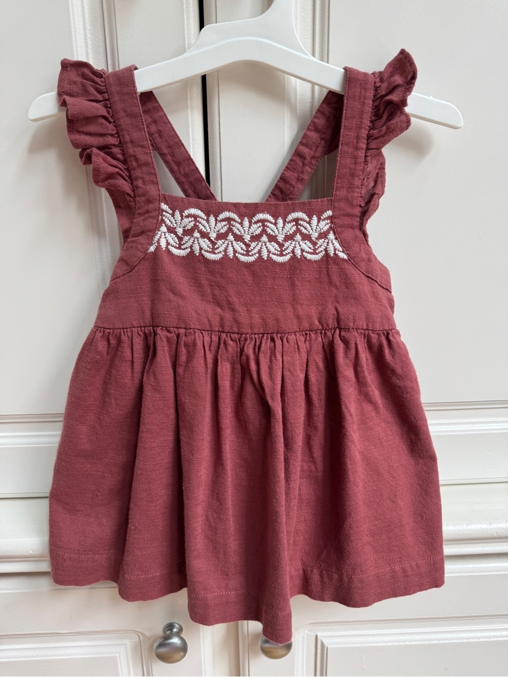 Gap Rust Swing Top White Embroidered Detail 4T